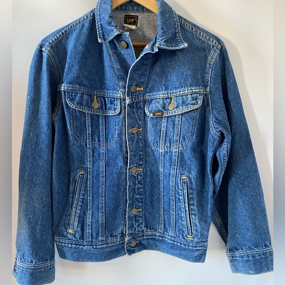 Vintage Lee Trucker Jean Jacket Zig Zag Stitch #153438 SZ S - Picture 2 of 15